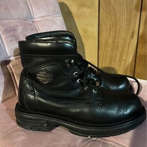 Harley-Davidson Black Leather Ankle Boots